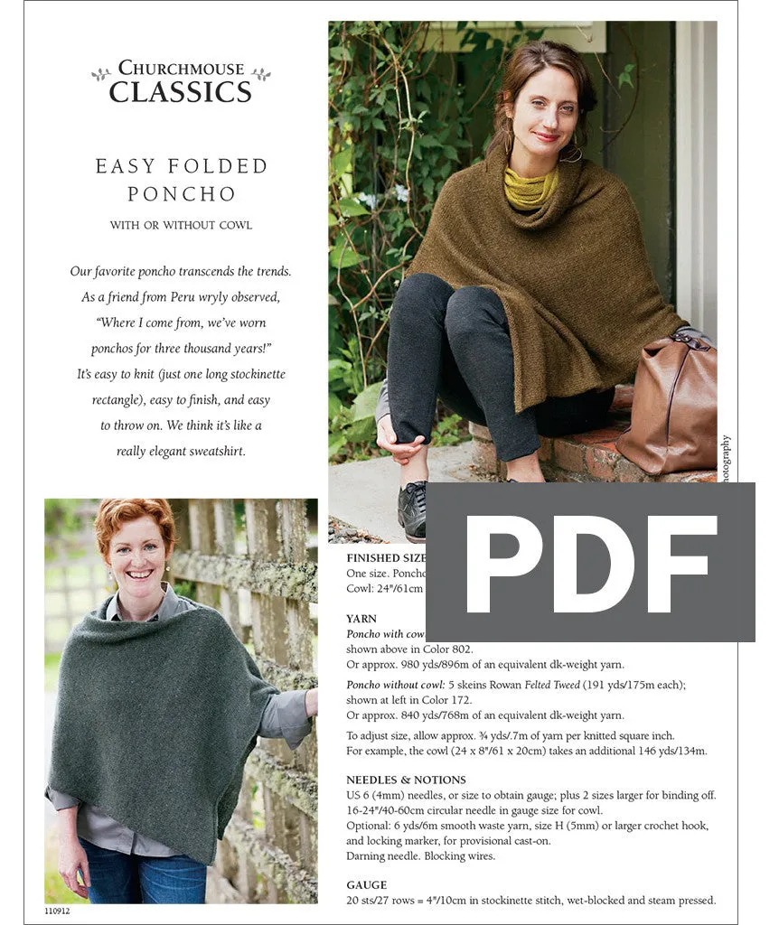 Easy Folded Poncho Using Rowan Felted Tweed