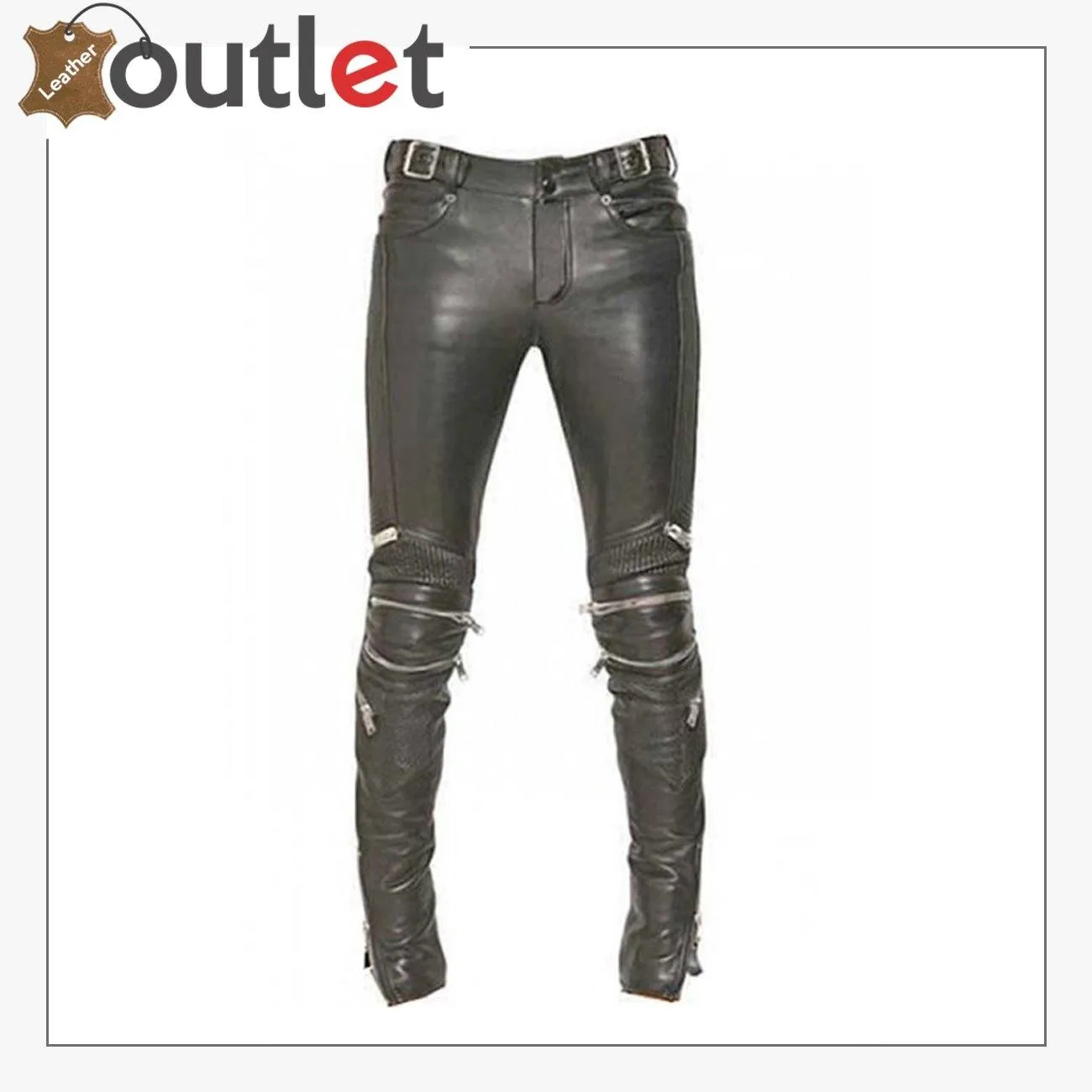 Electric Zipper Mono Leather Pants