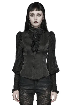 Elegant Black Women's Lace Gothic Gorgeous Blouse