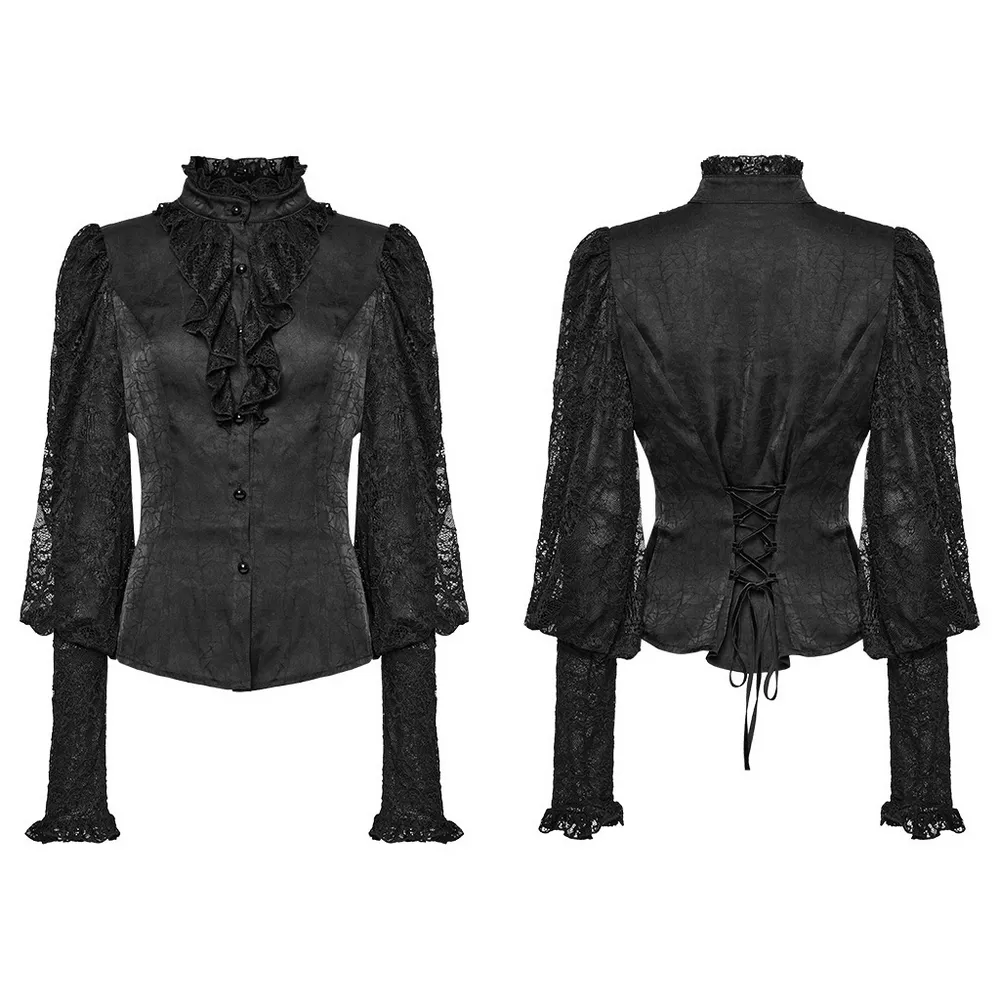 Elegant Black Women's Lace Gothic Gorgeous Blouse