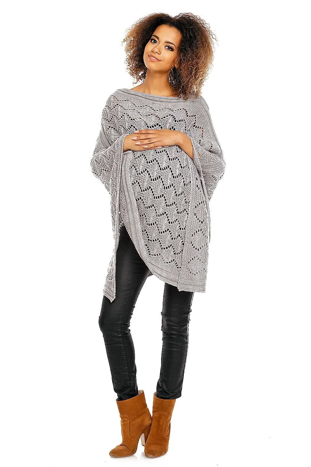 Elegant Openwork Poncho Pregnancy Cardigan  PeeKaBoo