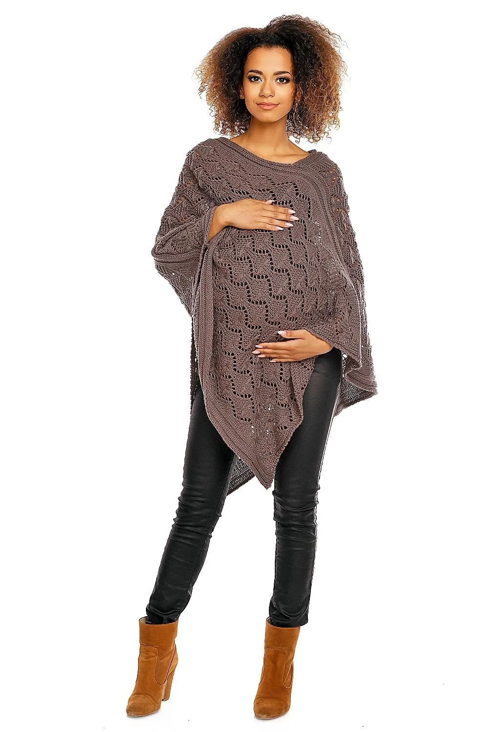 Elegant Openwork Poncho Pregnancy Cardigan  PeeKaBoo