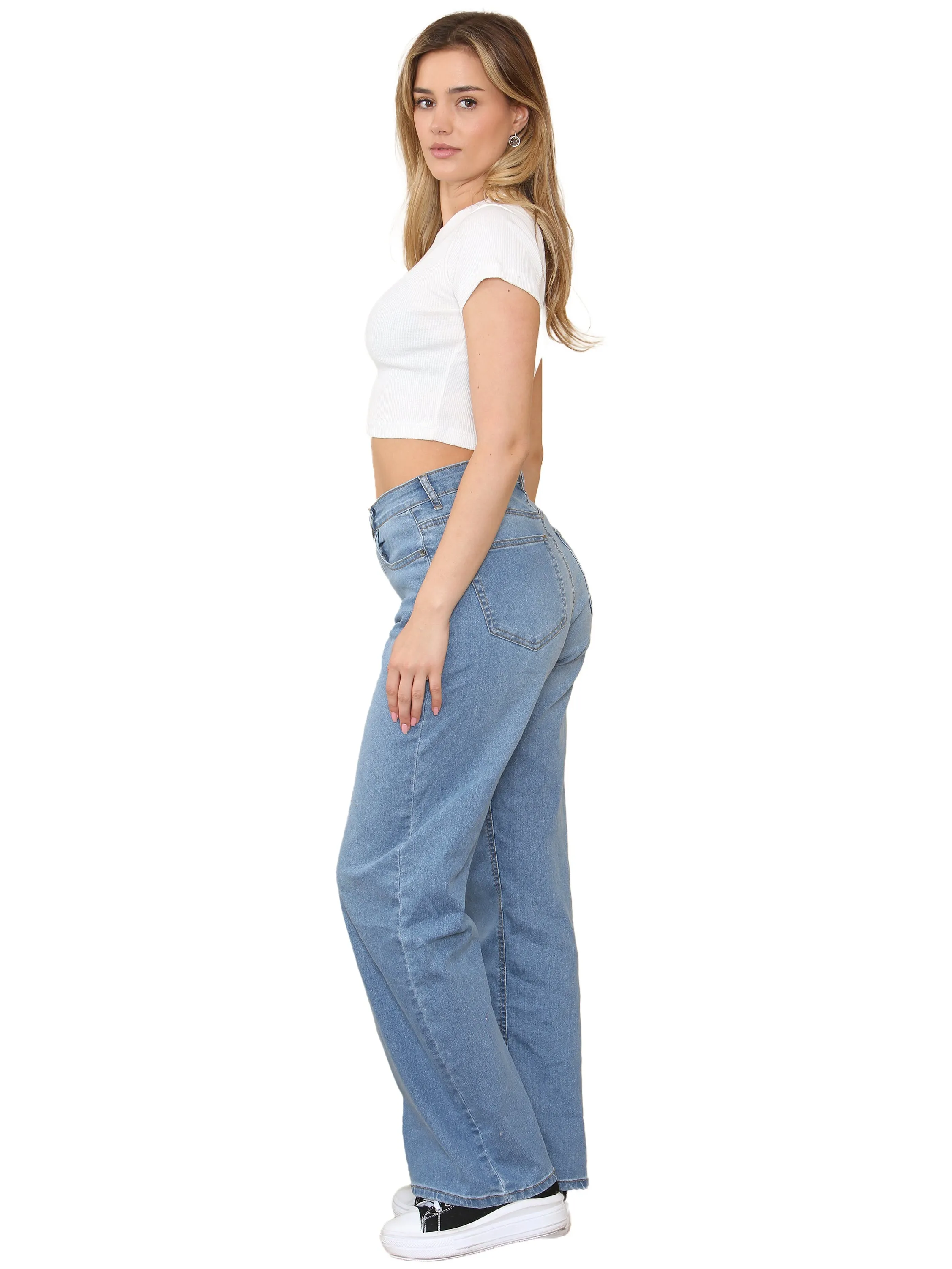 Enzo | Womens Wide Leg Jeans