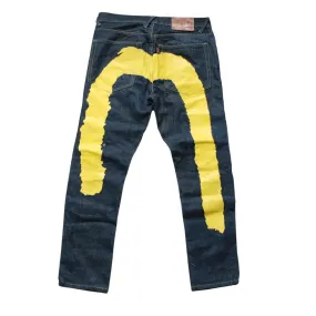 EVISU YELLOW PAINTED DIACOCK JEAN