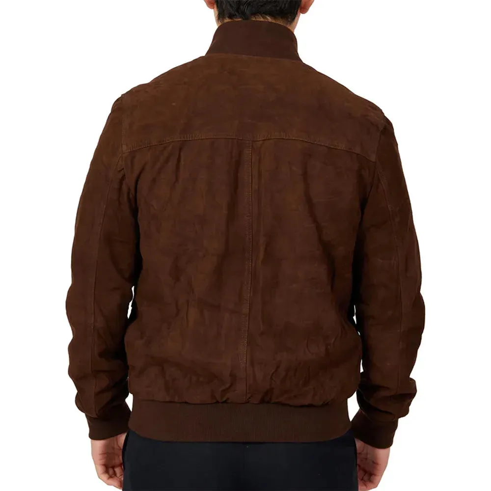 Fbi Pecinka Brown Suede Biker Jacket