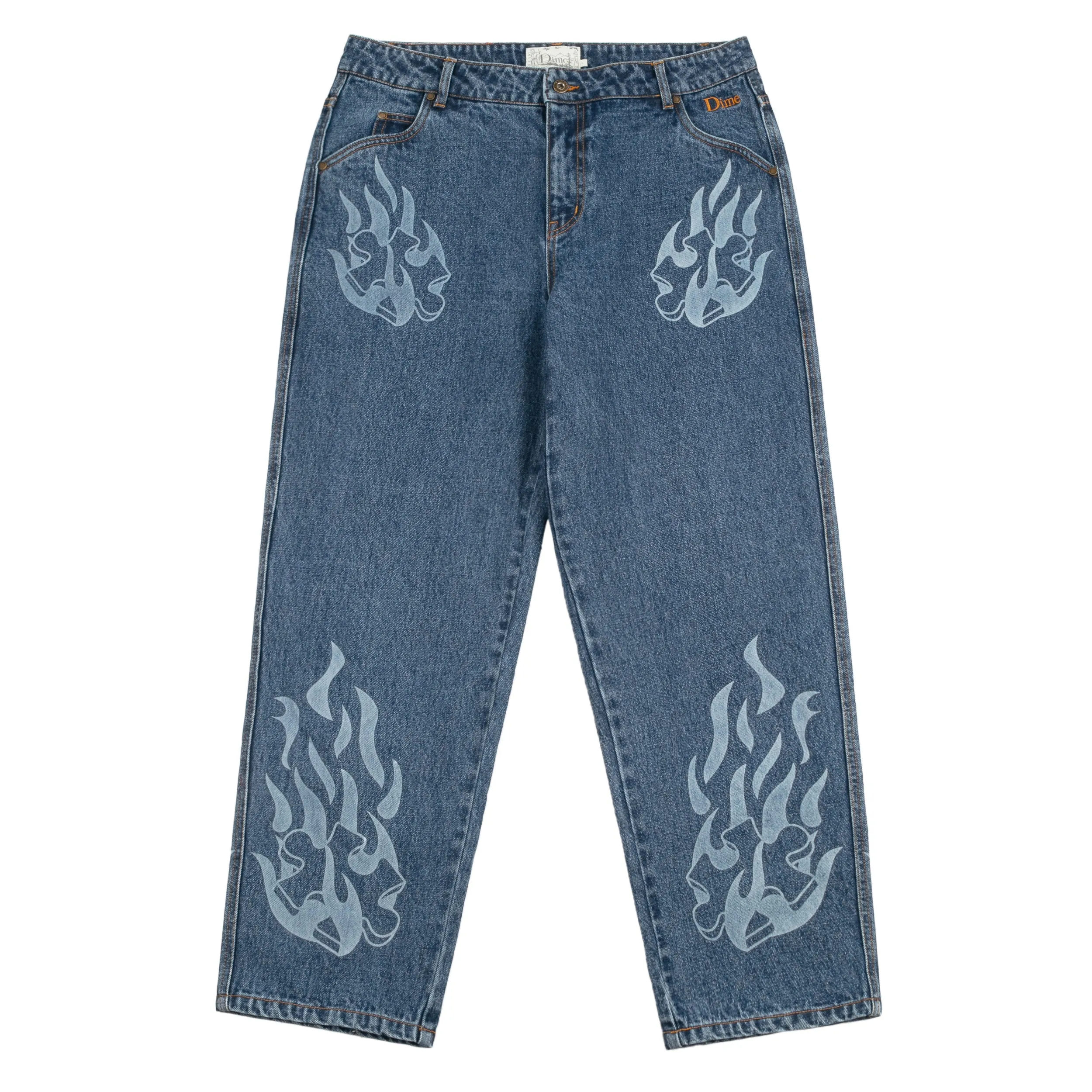 Flamepuzz Relaxed Denim Pants, Indigo