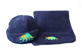 Fleece Dinosaur Hat and Scarf Set