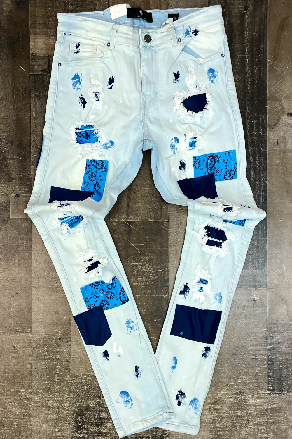 Focus- bandana patch denim jeans