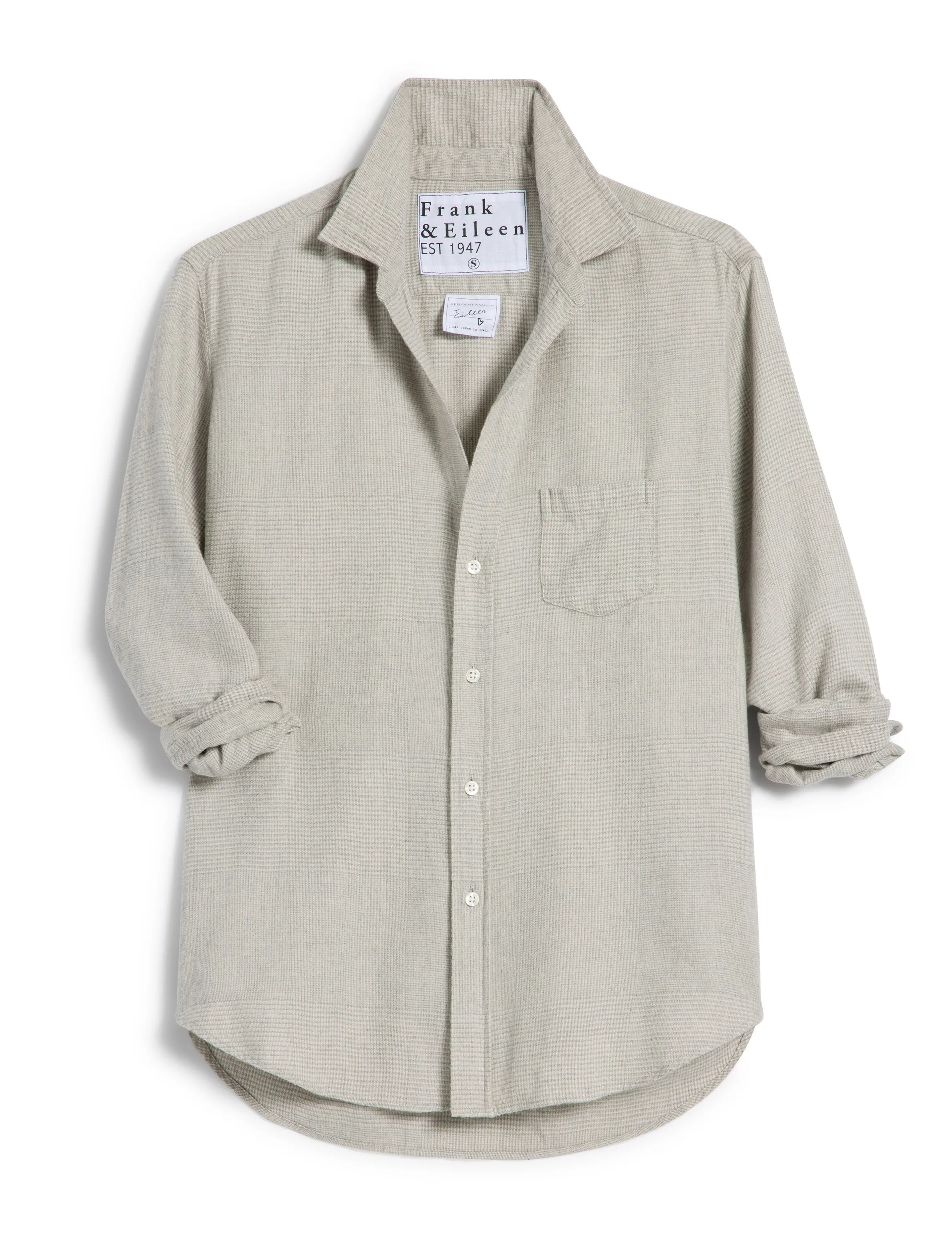 FRANK AND EILEEN - EILEEN RELAXED BUTTON UP SHIRT IN HEATHER GREY ITALIAN FLANNEL