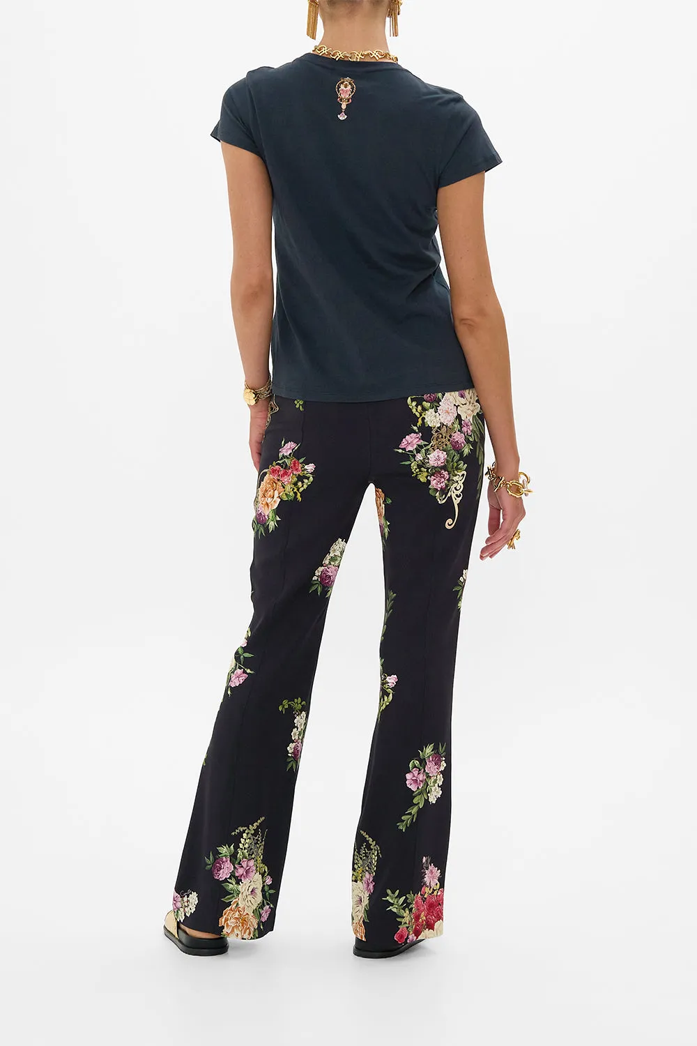 FULL LENGTH FLARED PANT ADORNED IN ALEXANDRIA