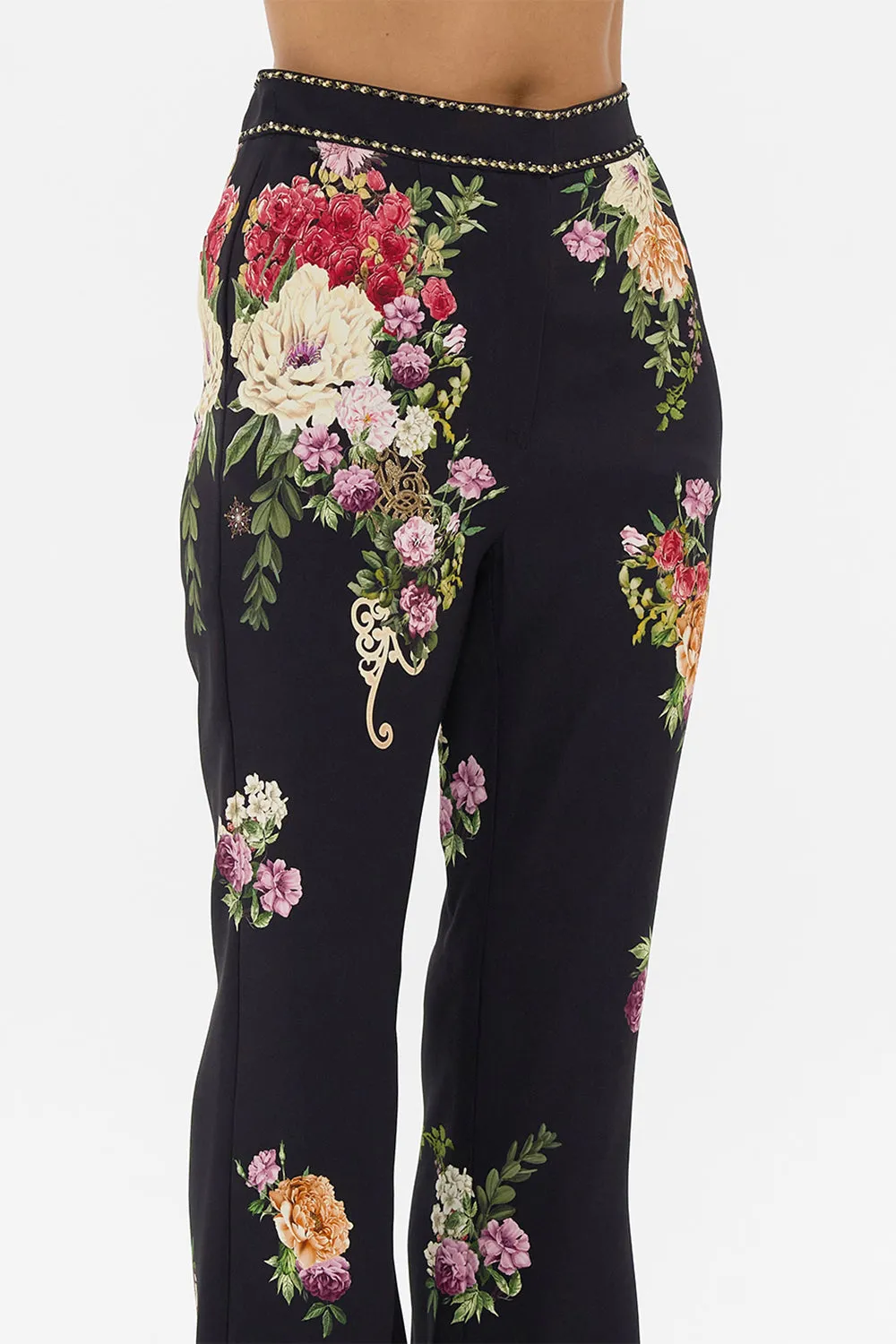 FULL LENGTH FLARED PANT ADORNED IN ALEXANDRIA