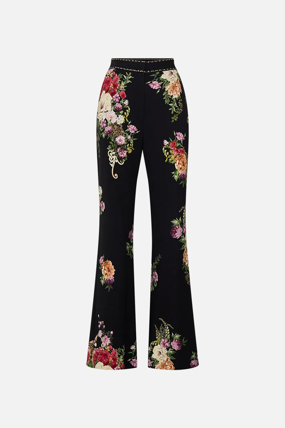 FULL LENGTH FLARED PANT ADORNED IN ALEXANDRIA