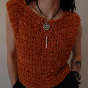 Fuzzy Copper Knitted Vest