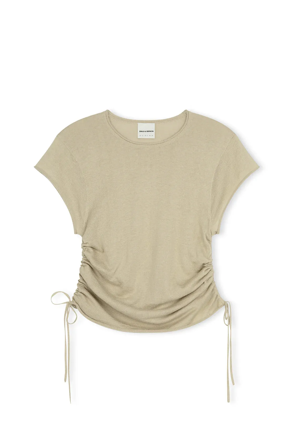 Gathered Knit T-Shirt - Natural