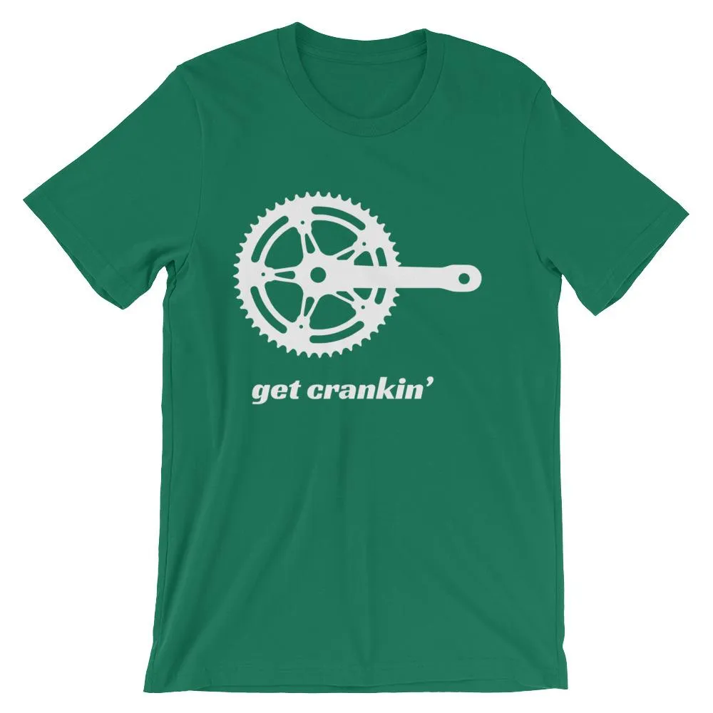 Get Crankin' unisex short sleeve bicycle t-shirt