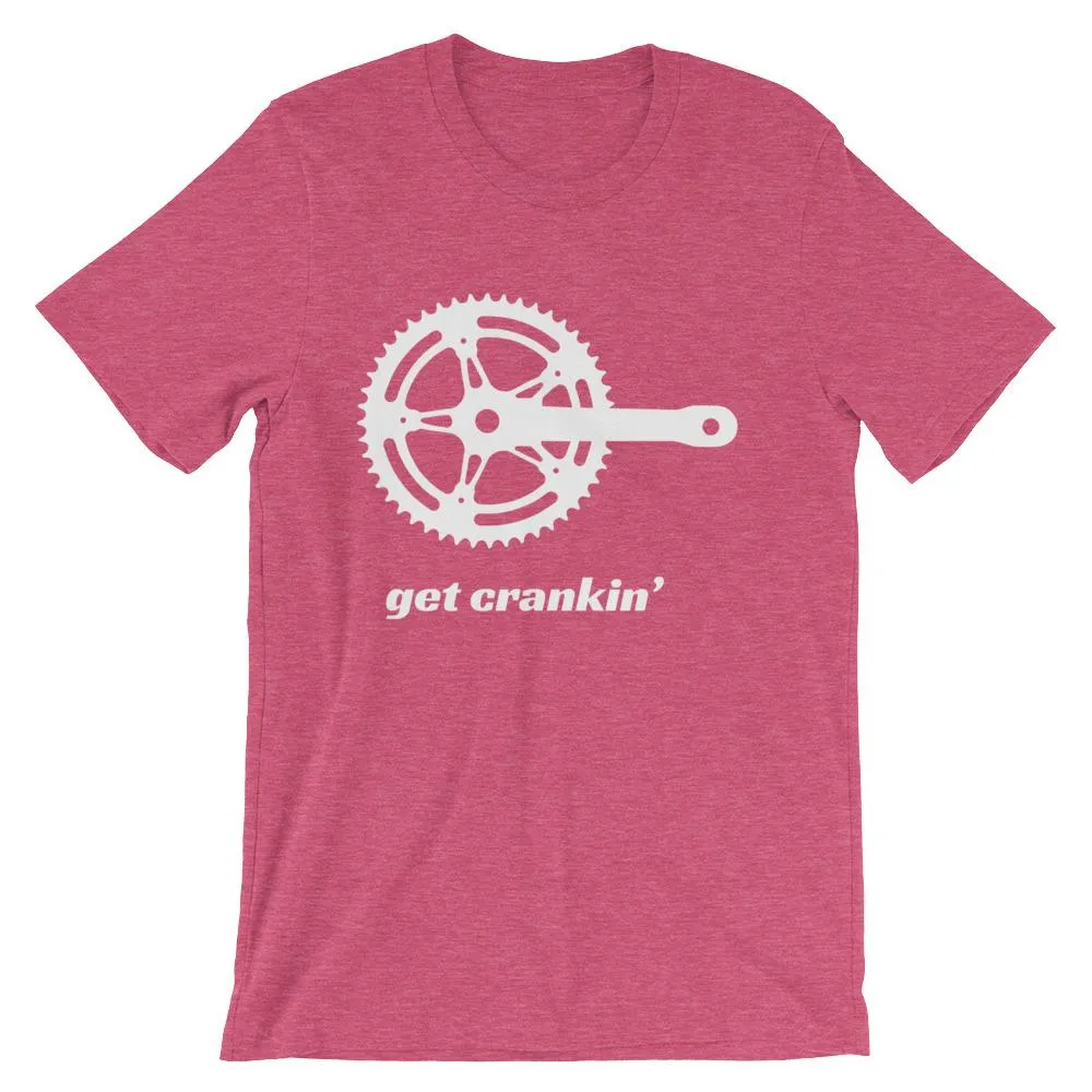 Get Crankin' unisex short sleeve bicycle t-shirt