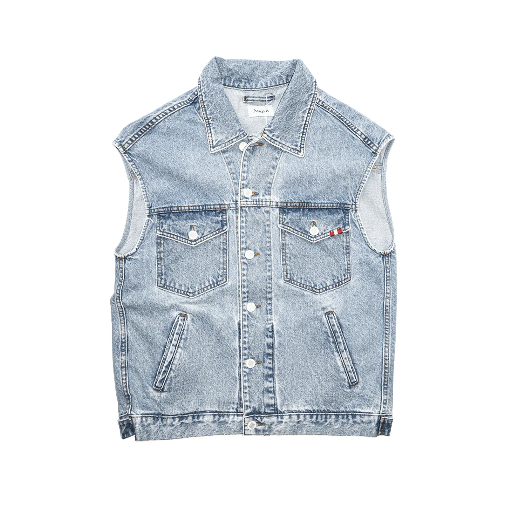 Gilet Over Amish - Denim Real Stone