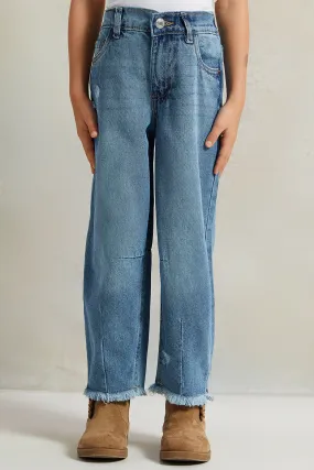 Girls Blue Vintage Denim Jeans