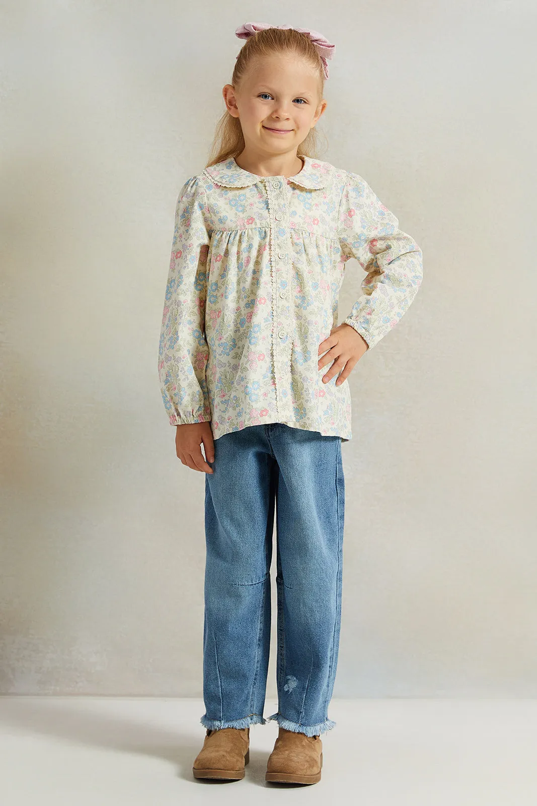 Girls Blue Vintage Denim Jeans