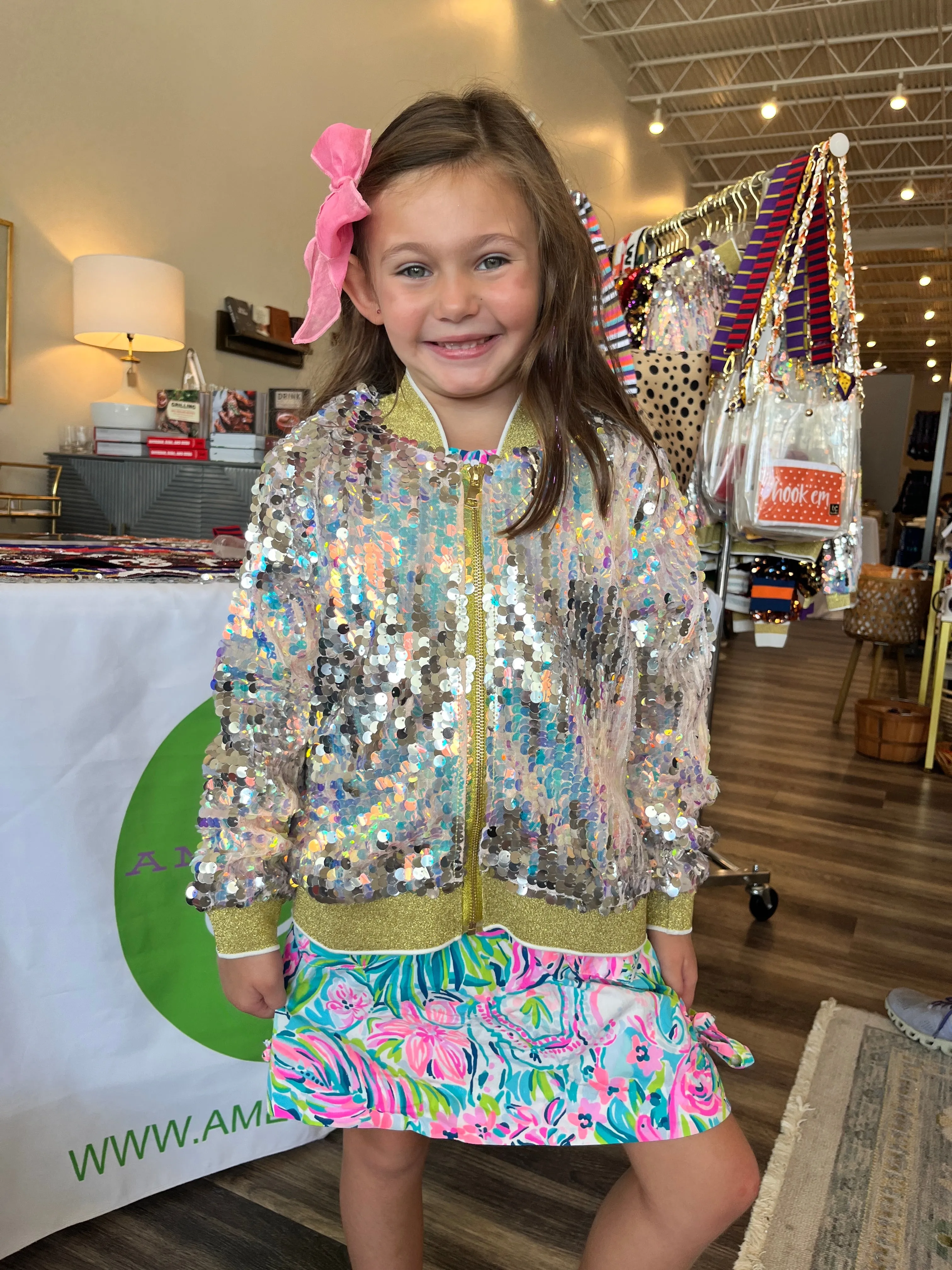 GIRLS JUST WANNA HAVE FUN SEQUIN JACKET