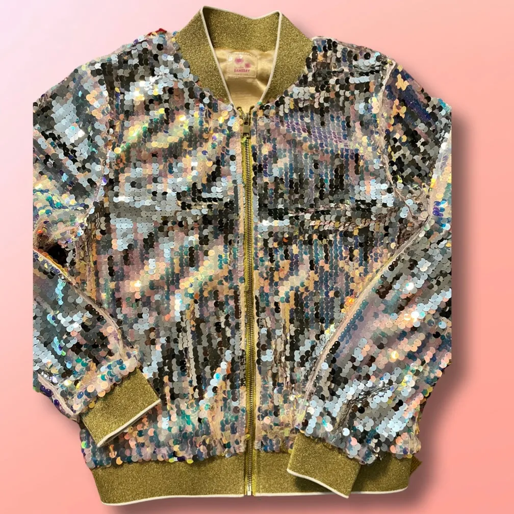 GIRLS JUST WANNA HAVE FUN SEQUIN JACKET