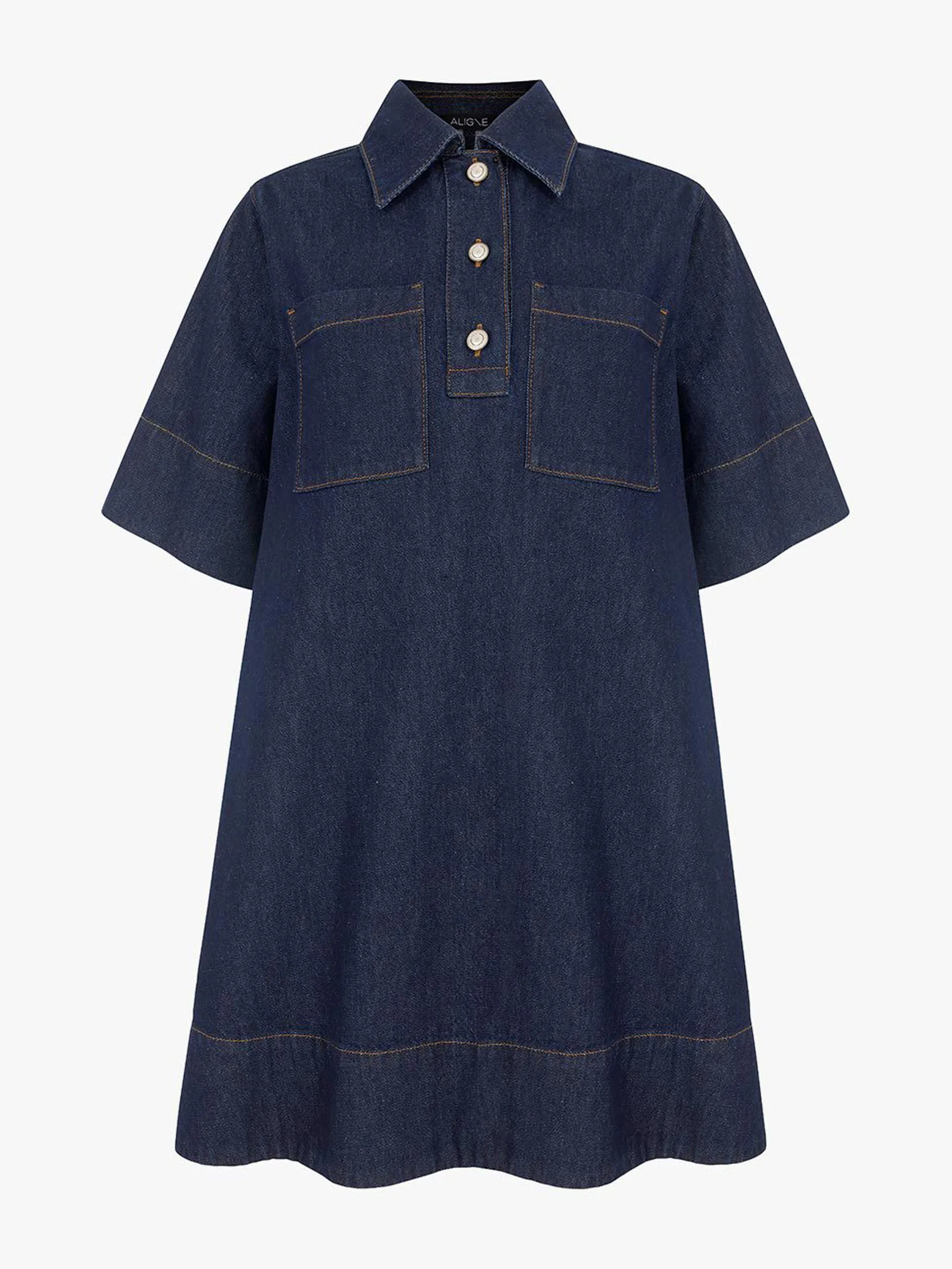 Grace denim pocket mini dress