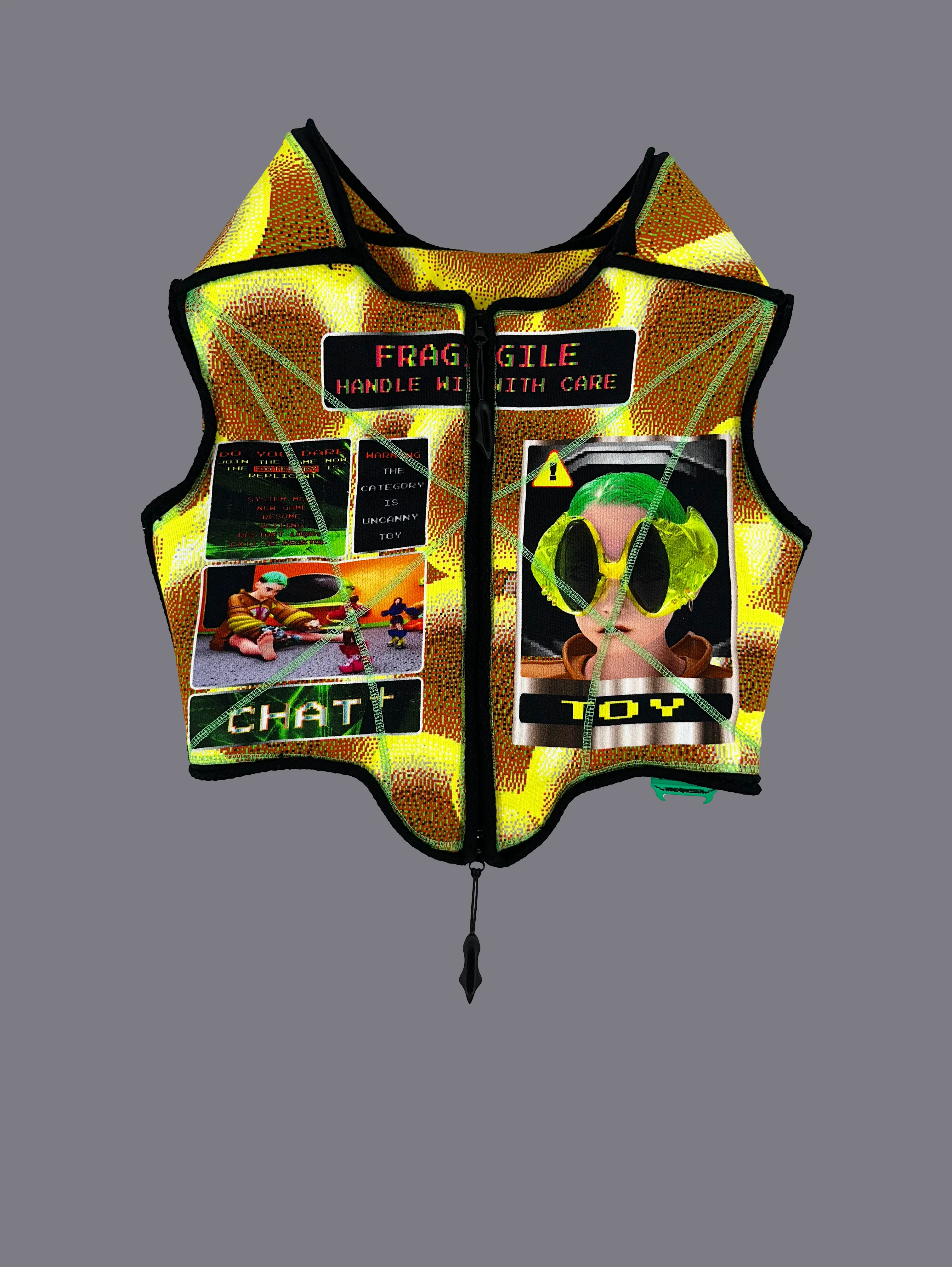 GRAPHIC ZIPPED VEST