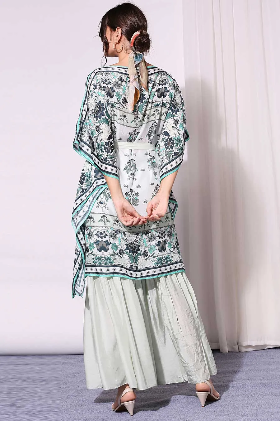 Green Printed Kaftan & Pants Co-Ord Set