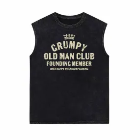 Grumpy Old Man Club Founding Member Vintage Washed Vest Top