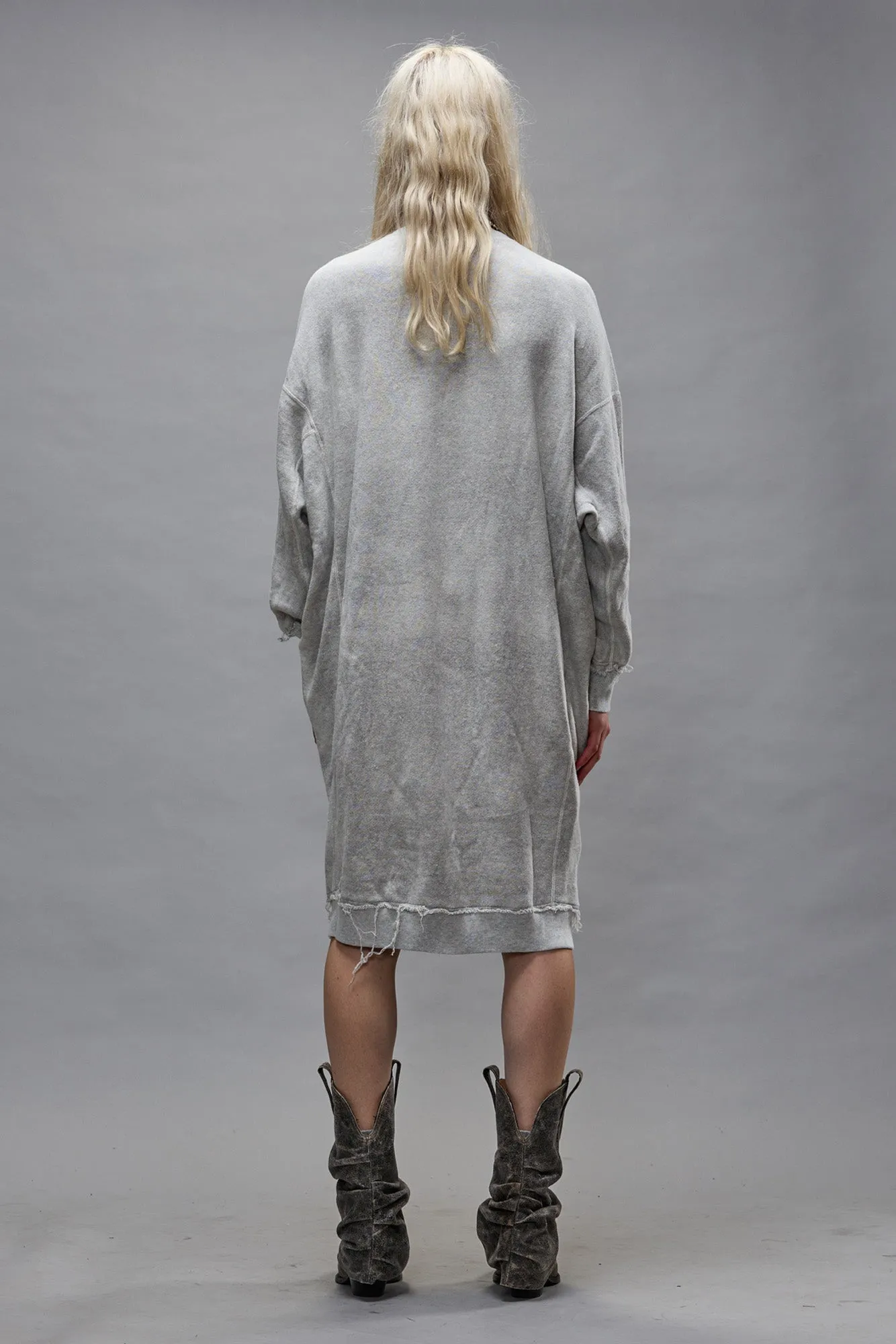 GRUNGE SWEATSHIRT DRESS - HEATHER GREY