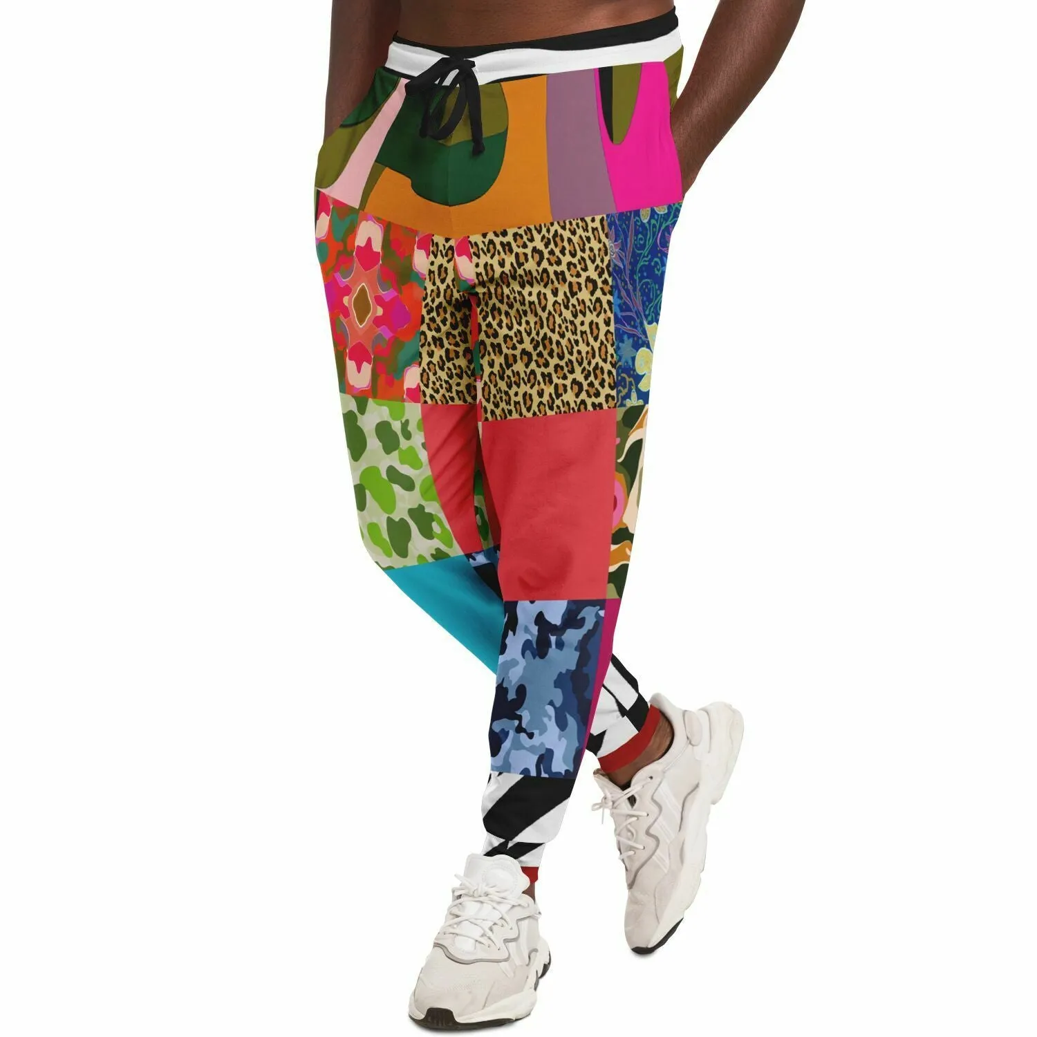 Gypsy Cheetah Multicolor Patchwork Eco-Poly Unisex Joggers