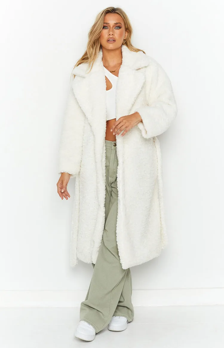 Harlen White Teddy Coat