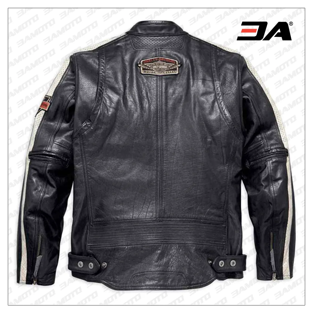 Harley Davidson Command Mens Motorcycle Mid-Weight Leather Jacket