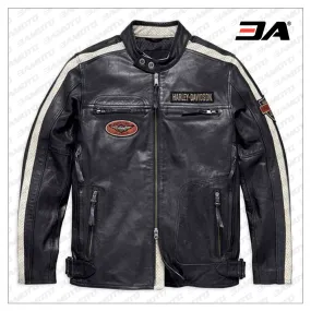 Harley Davidson Command Mens Motorcycle Mid-Weight Leather Jacket