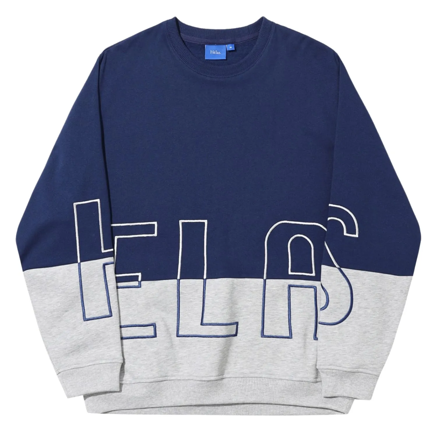 Helas Negative Crewneck Sweatshirt - Heather Grey Navy