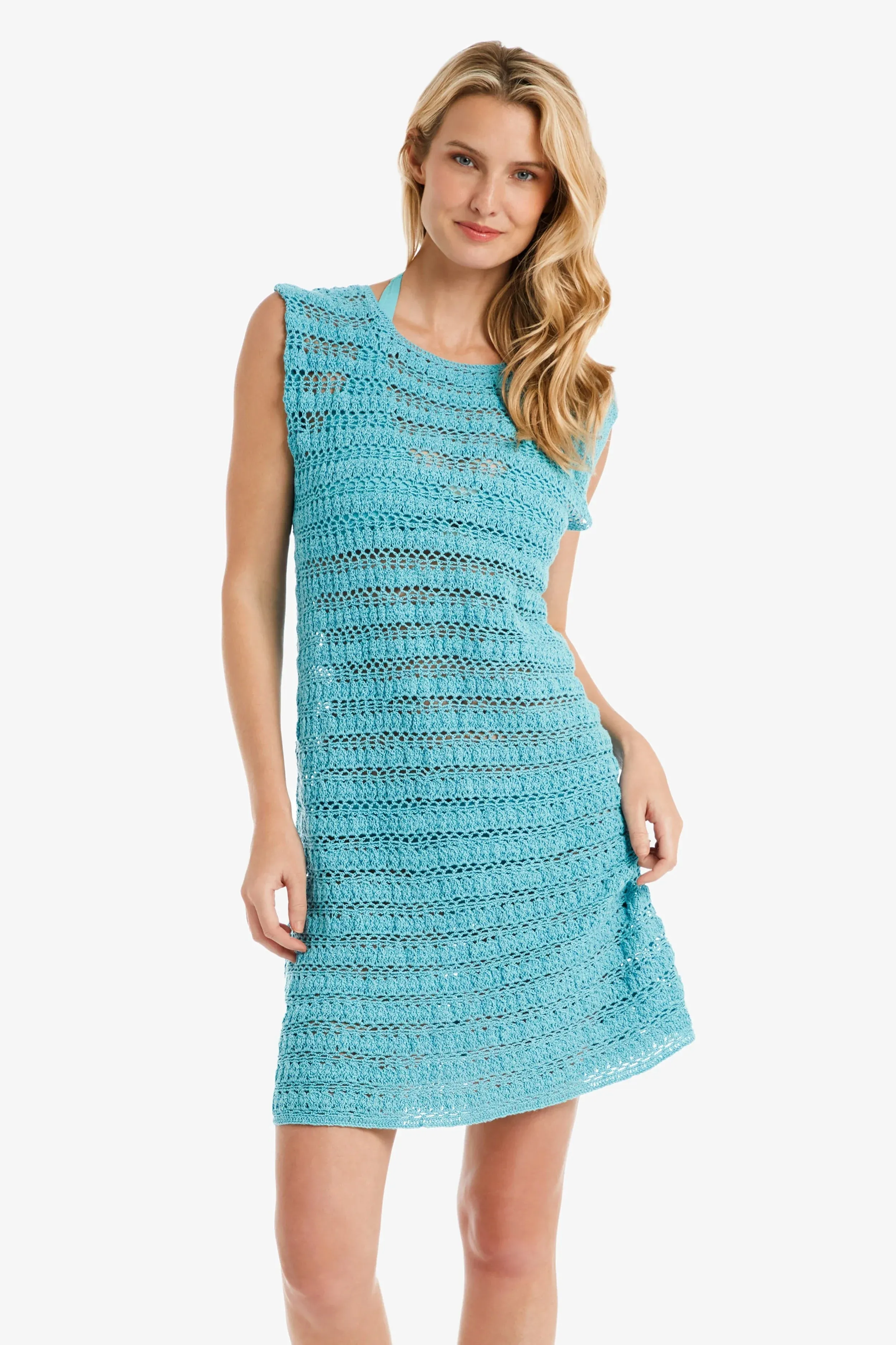 Helen Jon Kendall Crochet Dress - Coastal Blue