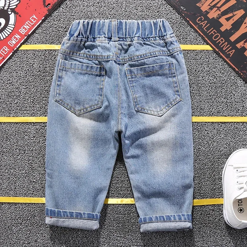 High Quality Kids Mickey Mouse Fashion Ripped Jeans Clothes Spring Autumn Baby Boys Girls Jeans Denim Pants Children Trousers S4676963