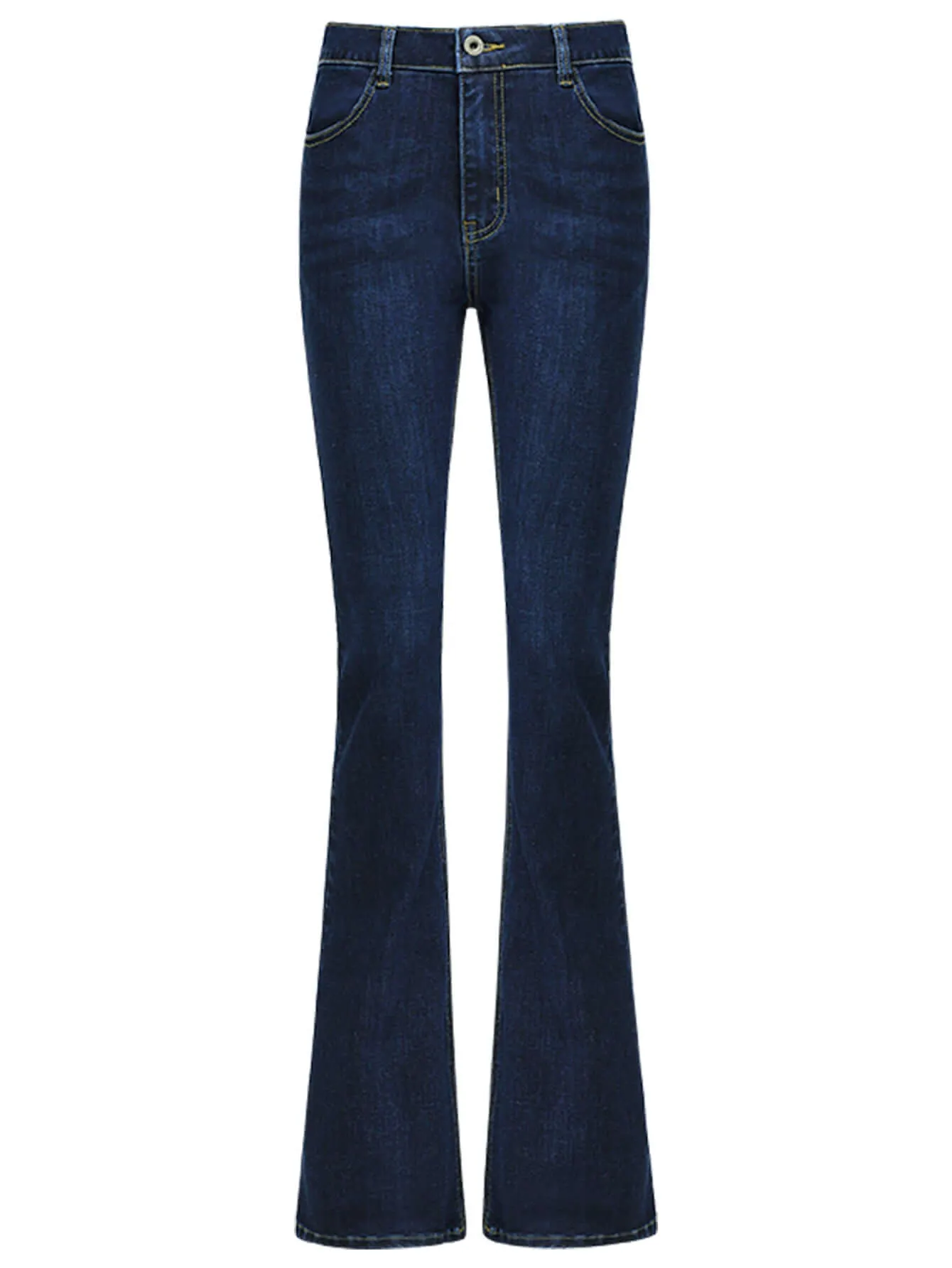 High Rise Cowgirl Navy Flared Jeans