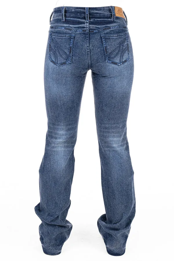 High Rise - SR2150 "Waverly" Navy Arrow Stitch Jeans