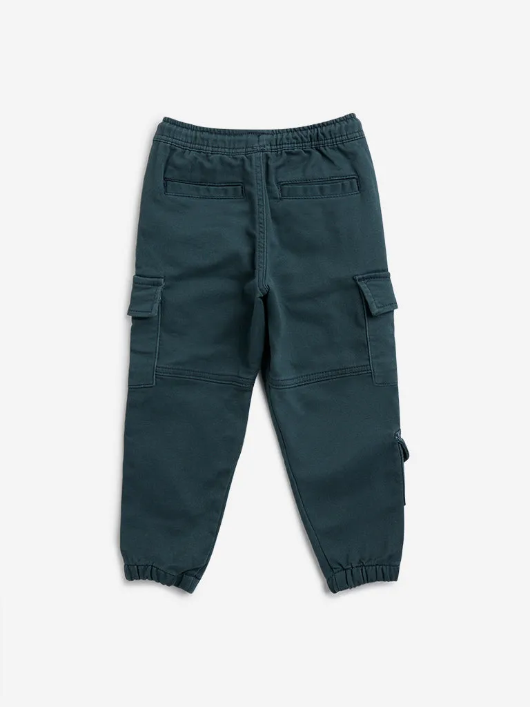 HOP Kids Olive Cargo-Style High-Rise Joggers