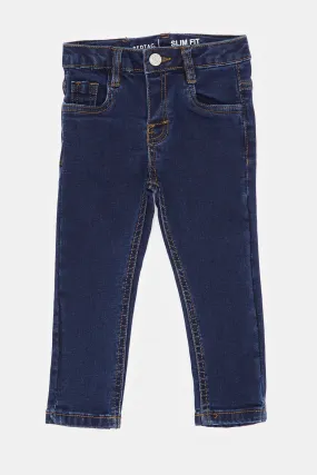 Infant Boys Navy Basic Denim Jeans Slim Fit