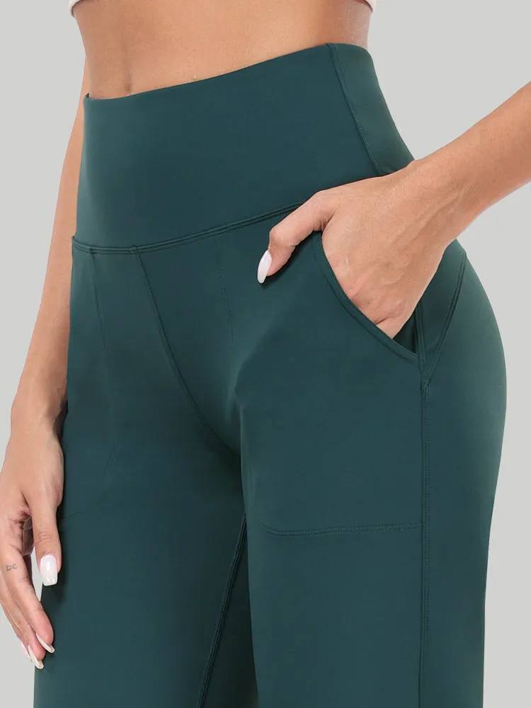 IUGA High Waisted Side Slit Wide Leg Yoga Pants With Pockets