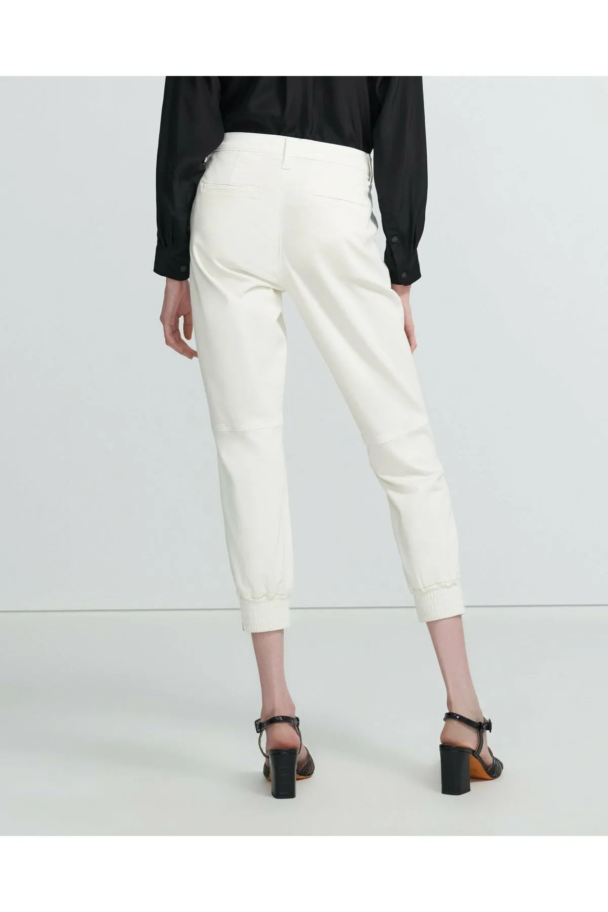 J Brand Arkin Zip Ankle Jogger - Angel White