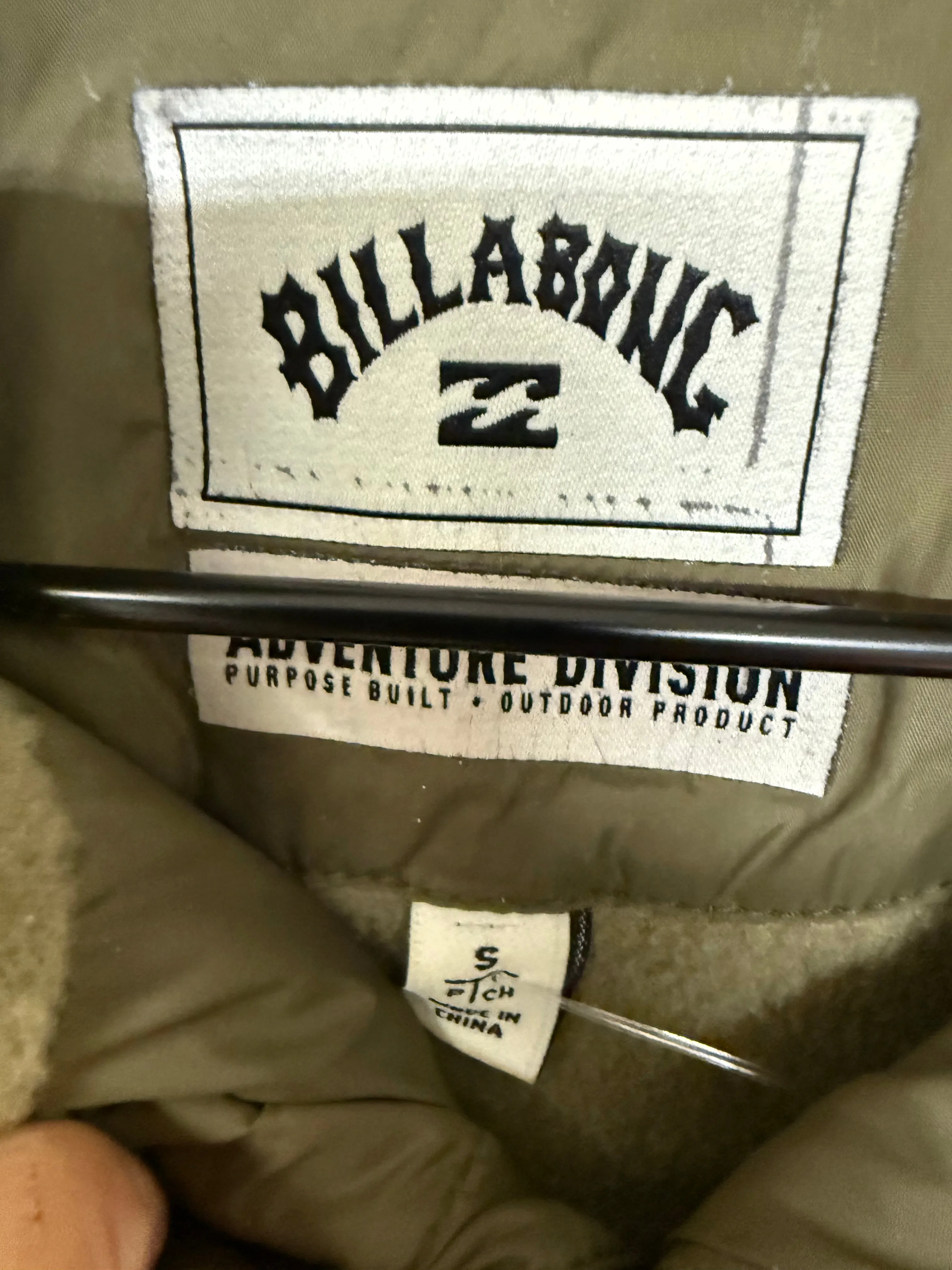 Jacket Faux Fur & Sherpa By Billabong In Cream & Green, Size: S