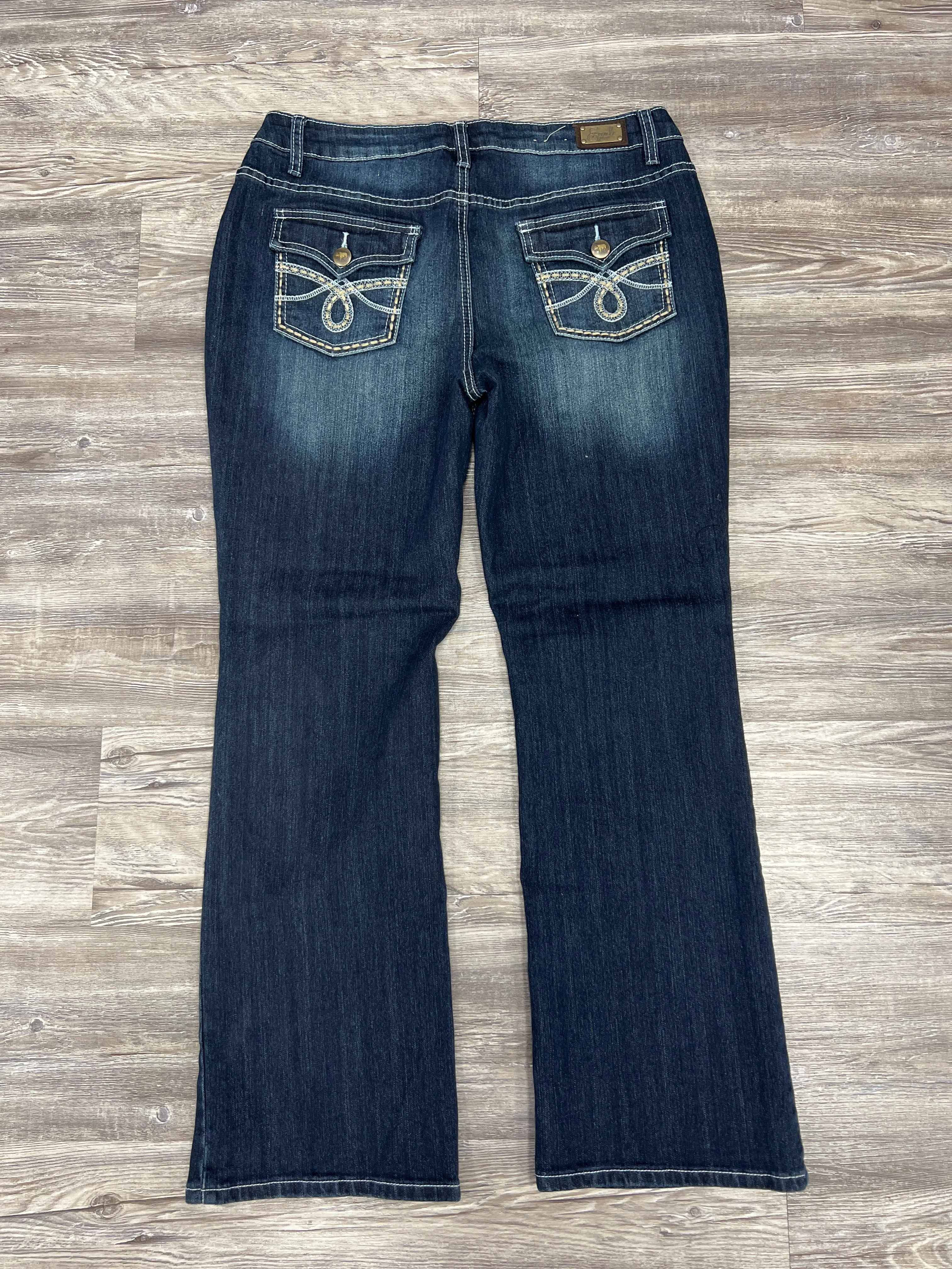 JEANS BOOT CUT EARL JEAN in BLUE DENIM, Size: 12PETITE