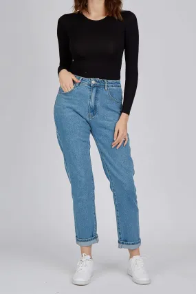 Jeans Mom Fit Mid With Stretch