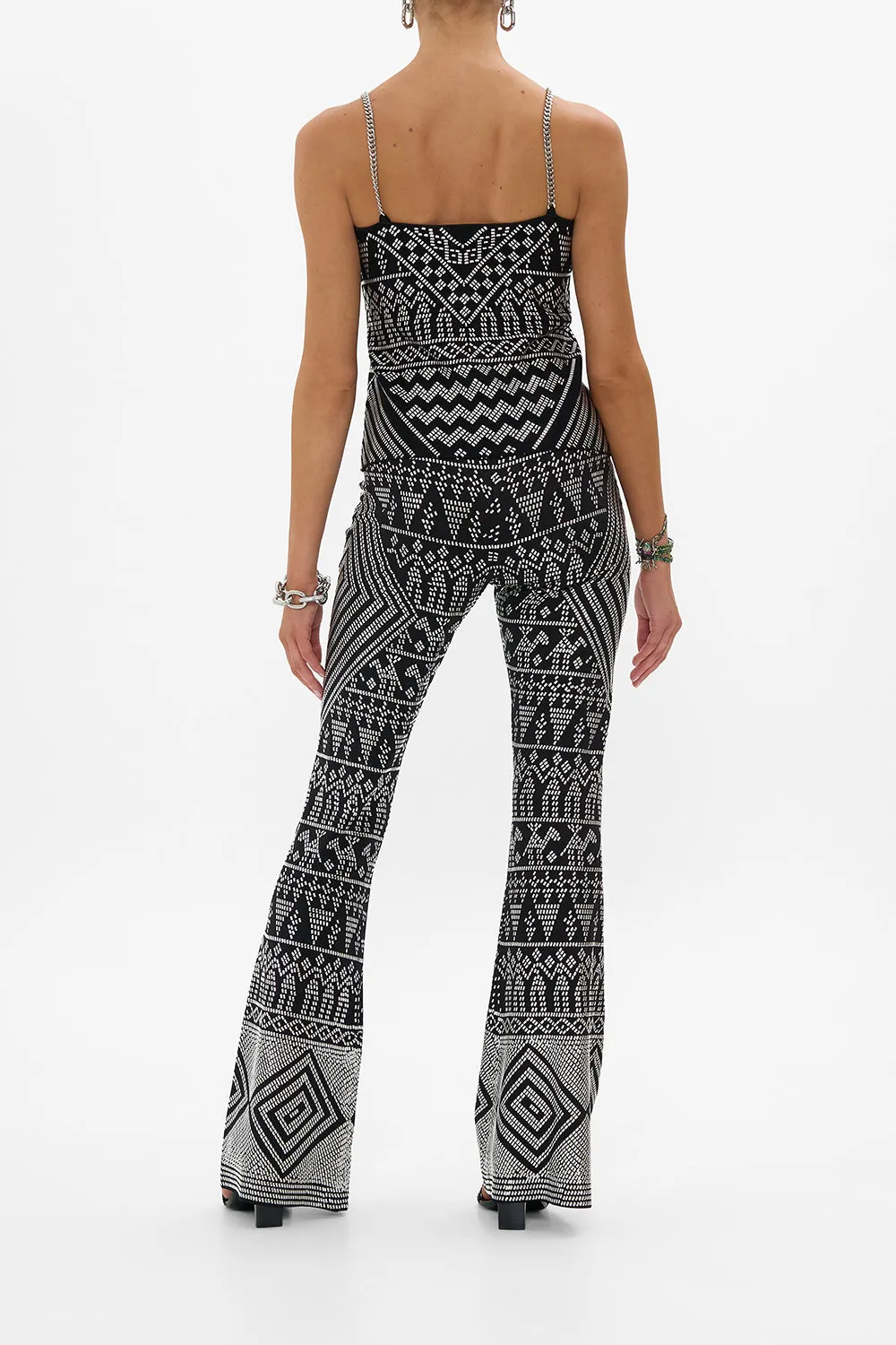 JERSEY FLARE PANT WITH ALL OVER HOTFIX THE EGYPT EFFECT