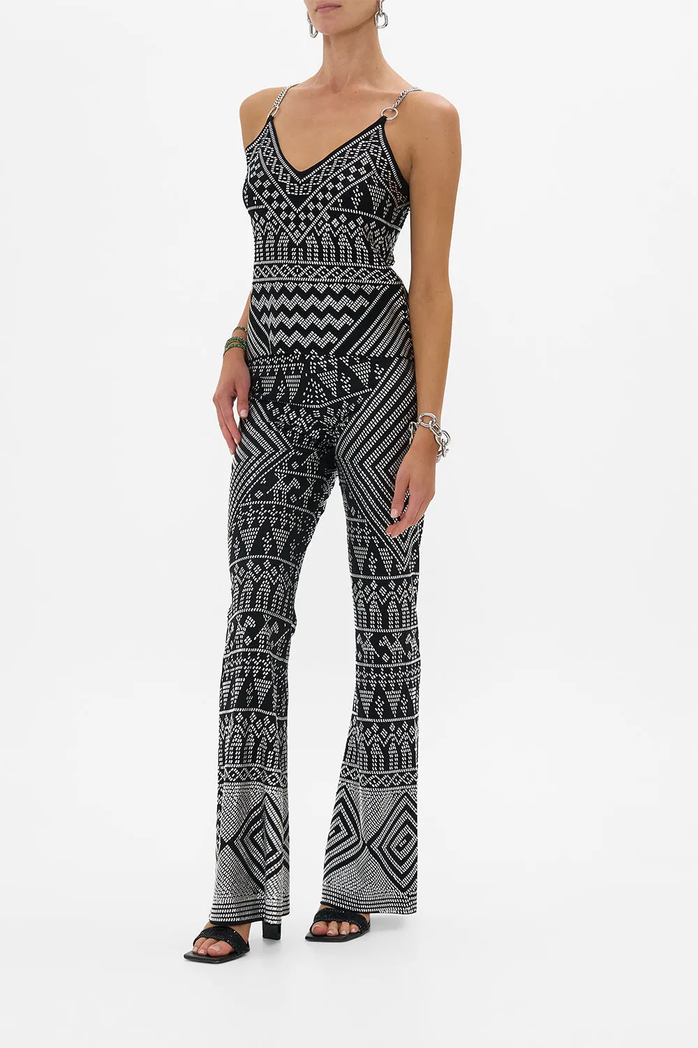 JERSEY FLARE PANT WITH ALL OVER HOTFIX THE EGYPT EFFECT