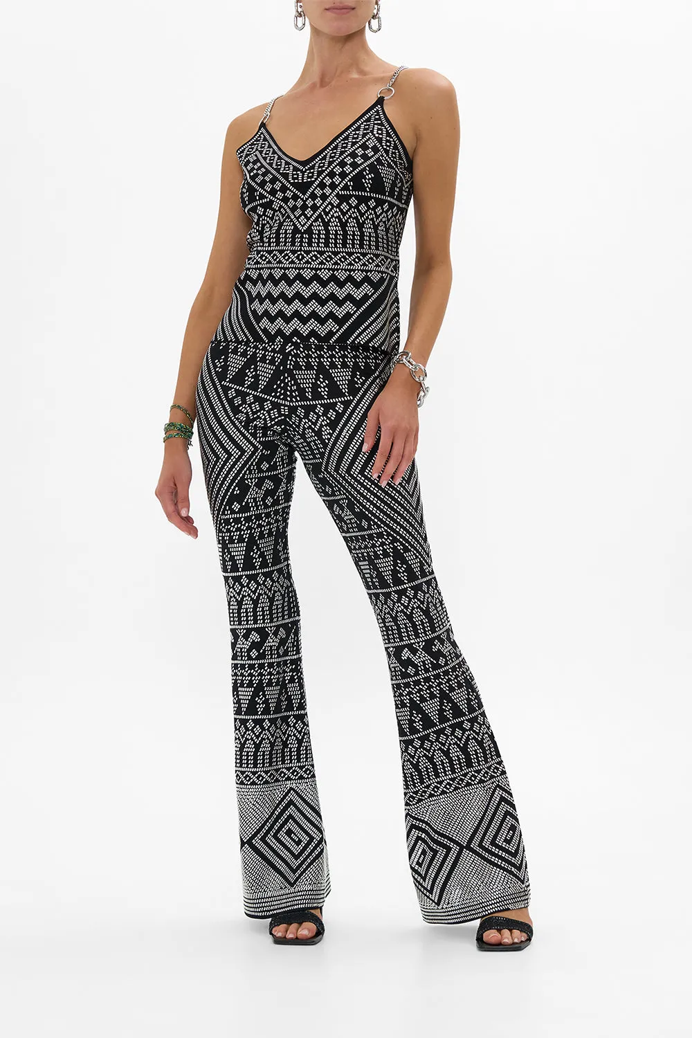 JERSEY FLARE PANT WITH ALL OVER HOTFIX THE EGYPT EFFECT