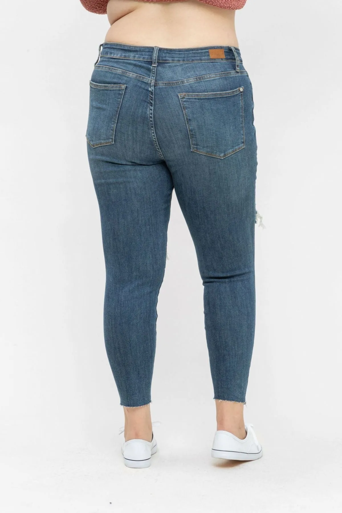 Judy Blue Full Size Destroyed Knee High Waist Skinny Jeans